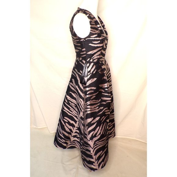 🆕KAY UNGER Tibby Flare Midi Dress Zebra Animal Print 2 - Picture 9 of 11